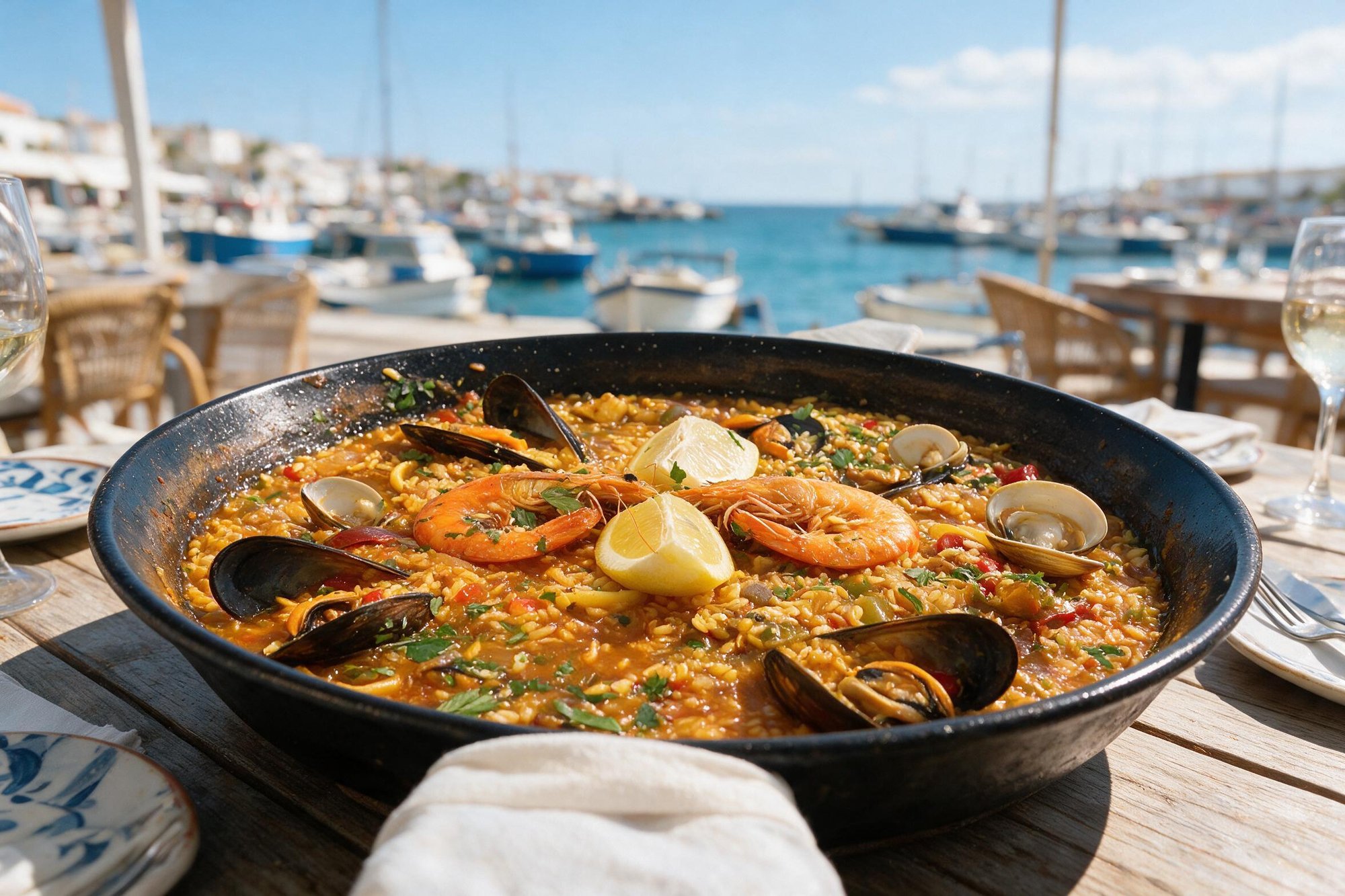Arroz ciego de marisco con gambas, mejillones y almejas